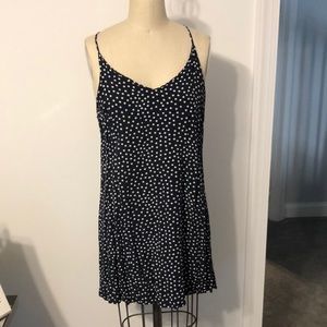 Velvet Heart V Neck Navy Blue Dress with White Stars
